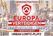 „Europa verteidigen“: Identitäre Bewegung ruft am 11. Juni zur Großdemonstration nach Wien