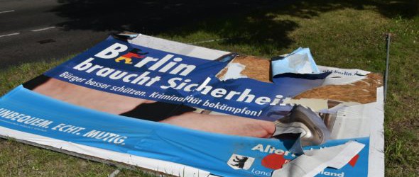 Wegen Zerstörung von Plakaten der Konkurrenz: Ermittlungen gegen Linken-Kandidaten