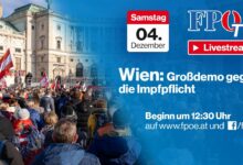 Neue Großkundgebung in Wien: „Die türkis-grüne Regierung ist am Ende!“