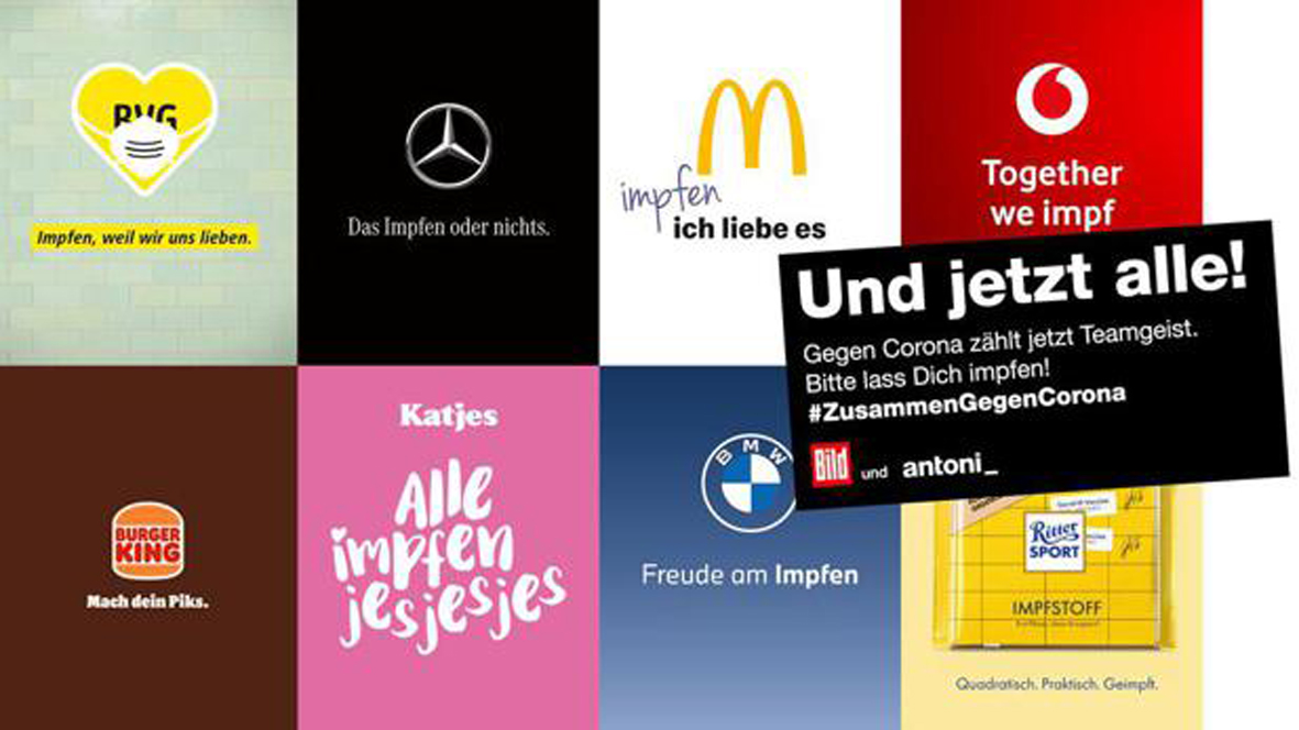 150 weltweite Unternehmen gleichgeschaltet: „Impfen, weil wir uns lieben“