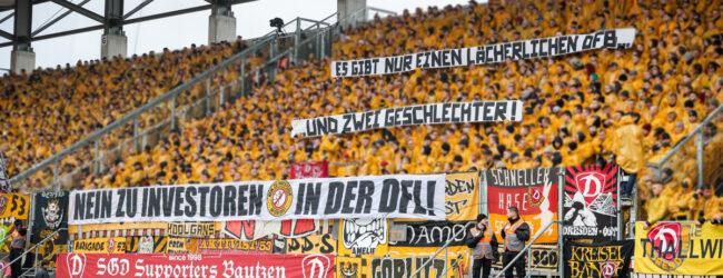 Dresdner Fußballfans solidarisieren sich: „Es gibt nur einen lächerlichen DFB… und zwei Geschlechter!“